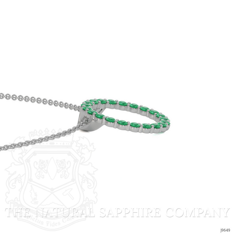 1.98 Ct. Emerald Pave Pendant, 18K White Gold