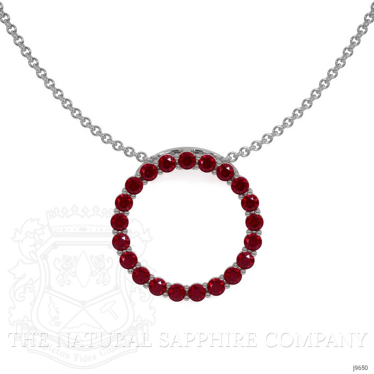 1.98 Ct. Ruby Pave Pendant, 18K White Gold