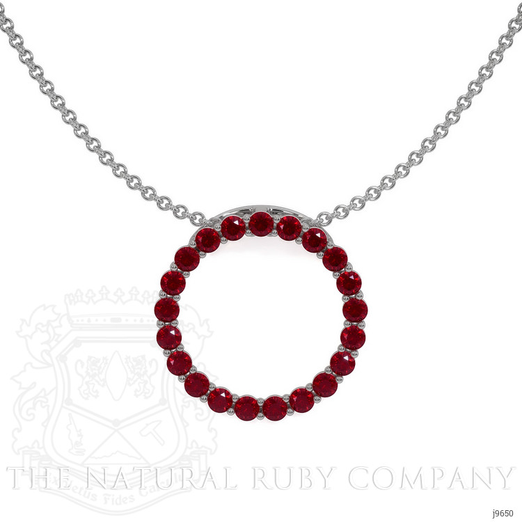 1.98 Ct. Ruby Pave Pendant, 18K White Gold