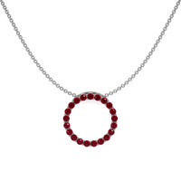 1.98 Ct. Ruby Pave Pendant, 18K White Gold Image