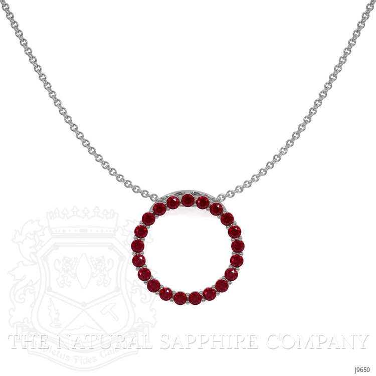 1.98 Ct. Ruby Pave Pendant, 18K White Gold
