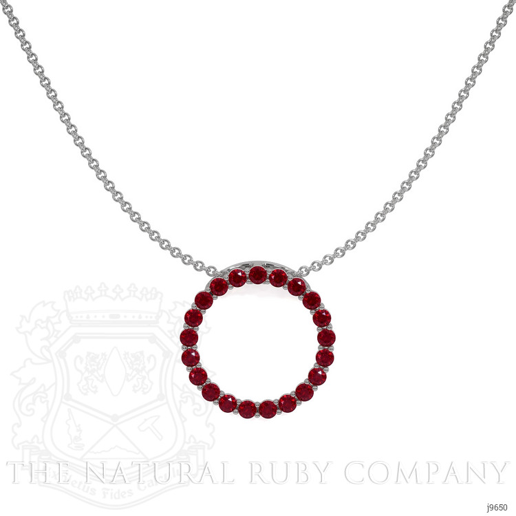 1.98 Ct. Ruby Pave Pendant, 18K White Gold