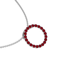 1.98 Ct. Ruby Pave Pendant, 18K White Gold Image