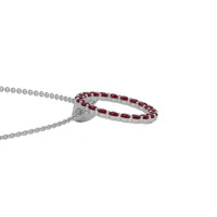 1.98 Ct. Ruby Pave Pendant, 18K White Gold Image