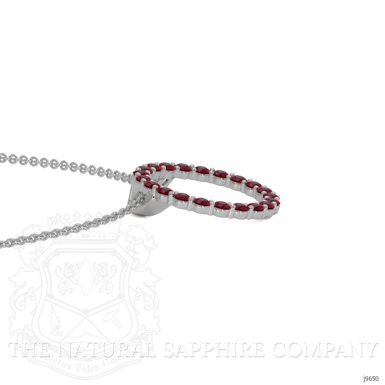 1.98 Ct. Ruby Pave Pendant, 18K White Gold
