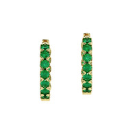 2.20 Ct.Tw. Emerald Antique Style Earrings, 18K Yellow Gold Video