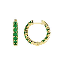 2.20 Ct.Tw. Emerald Antique Style Earrings, 18K Yellow Gold Image