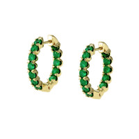 2.20 Ct.Tw. Emerald Antique Style Earrings, 18K Yellow Gold Image
