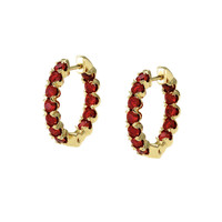 2.60 Ct.Tw. Ruby Antique Style Earrings, 18K Yellow Gold Image