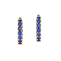 2.40&nbsp;Ct.Tw.Total Carat Weight Blue Sapphire Accent Stones Earrings, 18K Yellow Gold Video