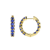 2.40&nbsp;Ct.Tw.Total Carat Weight Blue Sapphire Accent Stones Earrings, 18K Yellow Gold Image
