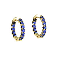2.40&nbsp;Ct.Tw.Total Carat Weight Blue Sapphire Accent Stones Earrings, 18K Yellow Gold Image