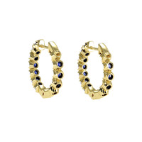 2.40&nbsp;Ct.Tw.Total Carat Weight Blue Sapphire Accent Stones Earrings, 18K Yellow Gold Image