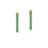 1.00 Ct.Tw. Emerald Antique Style Earrings, 18K Yellow Gold Video