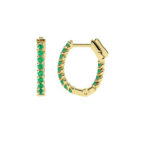 1.00 Ct.Tw. Emerald Antique Style Earrings, 18K Yellow Gold Image