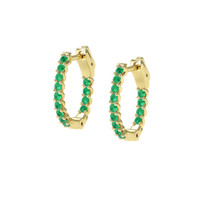 1.00 Ct.Tw. Emerald Antique Style Earrings, 18K Yellow Gold Image