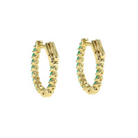 1.00 Ct.Tw. Emerald Antique Style Earrings, 18K Yellow Gold Image