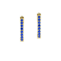 1.20 Ct.Tw. Blue Sapphire Antique Style Earrings, 18K Yellow Gold Video