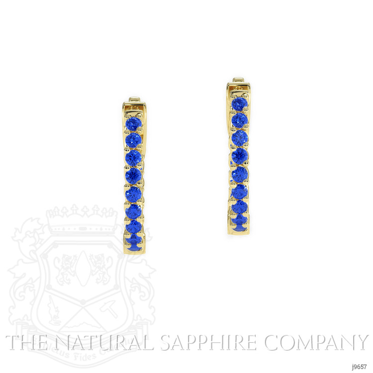 1.20 Ct.Tw. Blue Sapphire Antique Style Earrings, 18K Yellow Gold