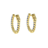 1.20 Ct.Tw. Blue Sapphire Antique Style Earrings, 18K Yellow Gold Image