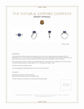 2.69 Ct. Purplish Blue Sapphire and Natural Diamond Floral Ring, Platinum 950 Appraisal