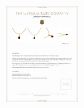 0.45 Ct. Ruby Natural Diamond Pave Pendant, 18K Yellow Gold Appraisal