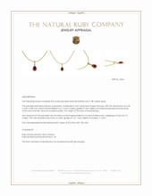 0.45 Ct. Ruby and Natural Diamond Pave Pendant, 18K Yellow Gold Appraisal