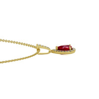0.45 Ct. Ruby Natural Diamond Pave Pendant, 18K Yellow Gold Image