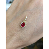 0.45 Ct. Ruby Natural Diamond Pave Pendant, 18K Yellow Gold Life Style