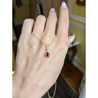 0.45 Ct. Ruby Natural Diamond Pave Pendant, 18K Yellow Gold Life Style