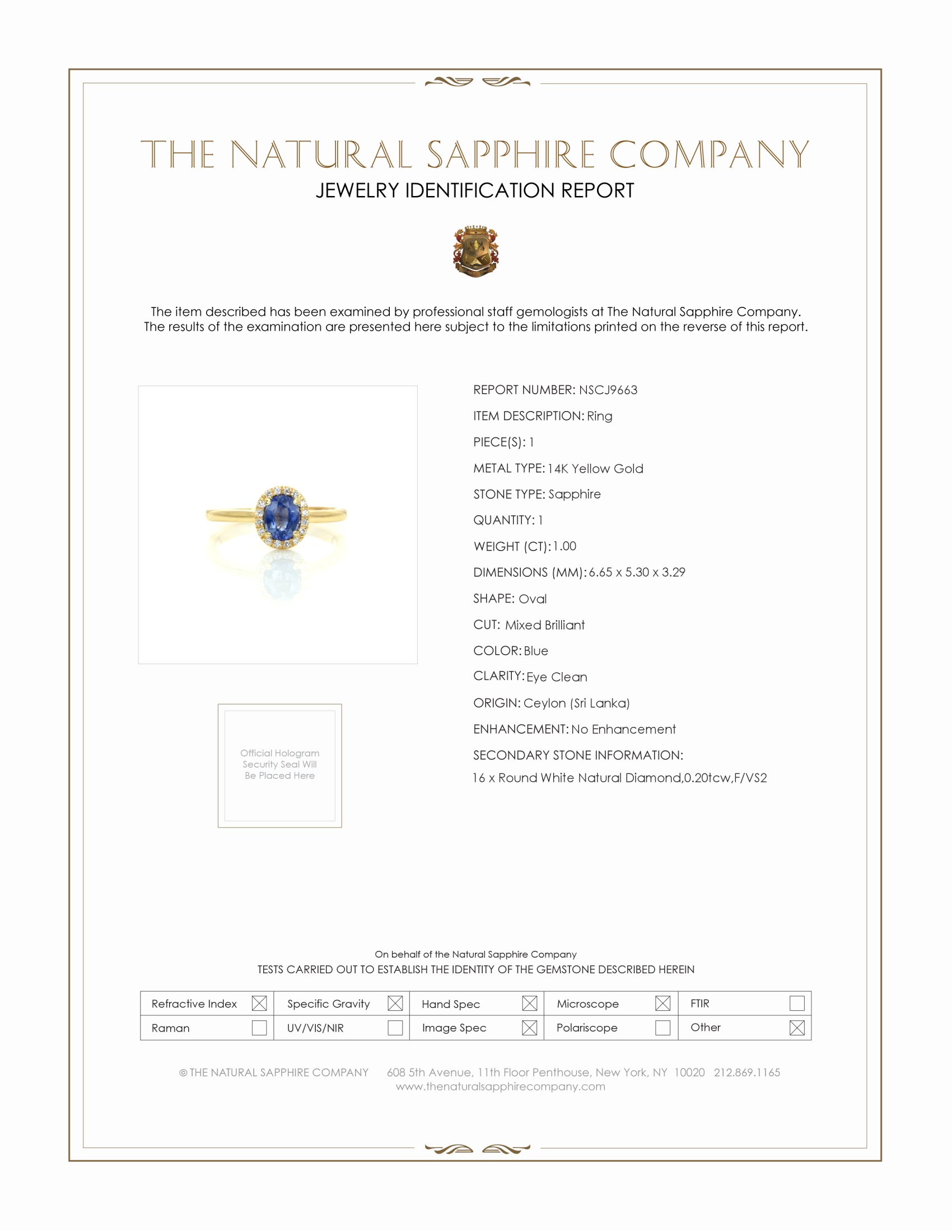 1.00 Ct. Blue Sapphire and Natural Diamond Pave Ring, 14K Yellow Gold