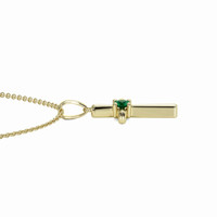 0.06 Ct. Emerald Antique Style Pendant, 18K Yellow Gold Image
