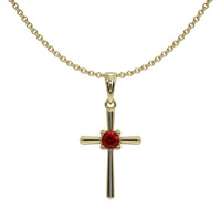 0.06 Ct. Ruby Antique Style Pendant, 18K Yellow Gold Video