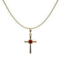 0.06 Ct. Ruby Antique Style Pendant, 18K Yellow Gold Image