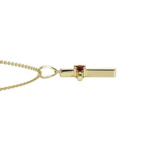0.06 Ct. Ruby Antique Style Pendant, 18K Yellow Gold Image
