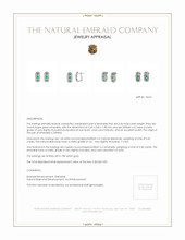 0.36 Ct.Tw. Emerald Natural Diamond Antique Style Earrings, 18K White Gold Appraisal