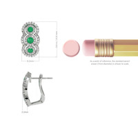 0.36 Ct.Tw. Emerald Natural Diamond Antique Style Earrings, 18K White Gold Image