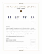 0.40 Ct.Tw.Total Carat Weight Blue Sapphire and Natural Diamond Pave Earrings, 18K White Gold Appraisal