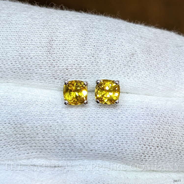 1.23 Ct.Tw. Yellow Sapphire Studs Earrings, Platinum 950