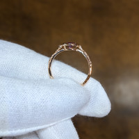 0.68 Ct. Sapphire Natural Diamond Bezel Ring, 14K Rose Gold Image