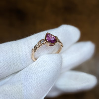 0.68 Ct. Sapphire Natural Diamond Bezel Ring, 14K Rose Gold Image