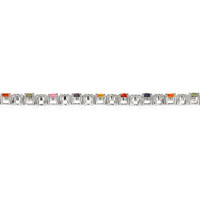 5.72 Ct.Tw. Multi Color Sapphire and Natural Diamond Tennis/Line Bracelet, 18K White Gold Image