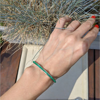 5.52 Ct.Tw.Total Carat Weight Emerald Bracelet, 18K White Gold Life Style