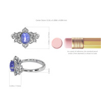 2.97 Ct. Blue Sapphire and Natural Diamond Pave Ring, Platinum 950 Image