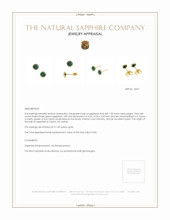 1.00&nbsp;Ct.Tw.Total Carat Weight Bluish Green Sapphire Studs Earrings, 14K Yellow Gold Appraisal