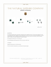 1.00&nbsp;Ct.Tw.Total Carat Weight Bluish Green Sapphire Studs Earrings, 14K White Gold Appraisal