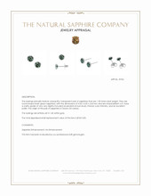 1.00 Ct.Tw.Total Carat Weight Bluish Green Sapphire Studs Earrings, 14K White Gold Appraisal