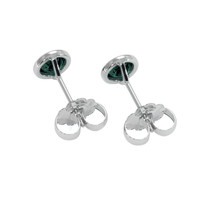 1.00&nbsp;Ct.Tw.Total Carat Weight Bluish Green Sapphire Studs Earrings, 14K White Gold Image