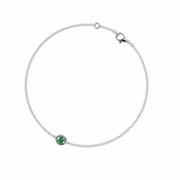 0.42 Ct.Tw. Bluish Green Sapphire Bezel Bracelet, 14K White Gold Image