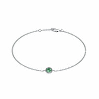 0.42 Ct.Tw. Bluish Green Sapphire Bezel Bracelet, 14K White Gold Image